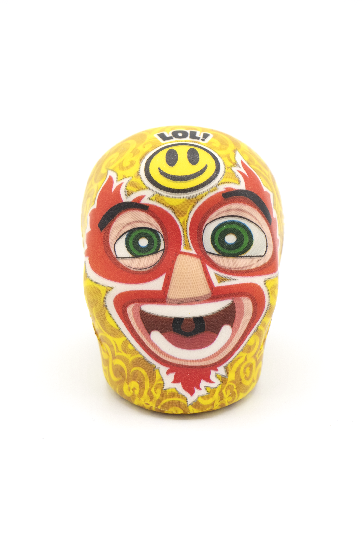 Pallina Antistress a forma di wrestler messicano giallo 