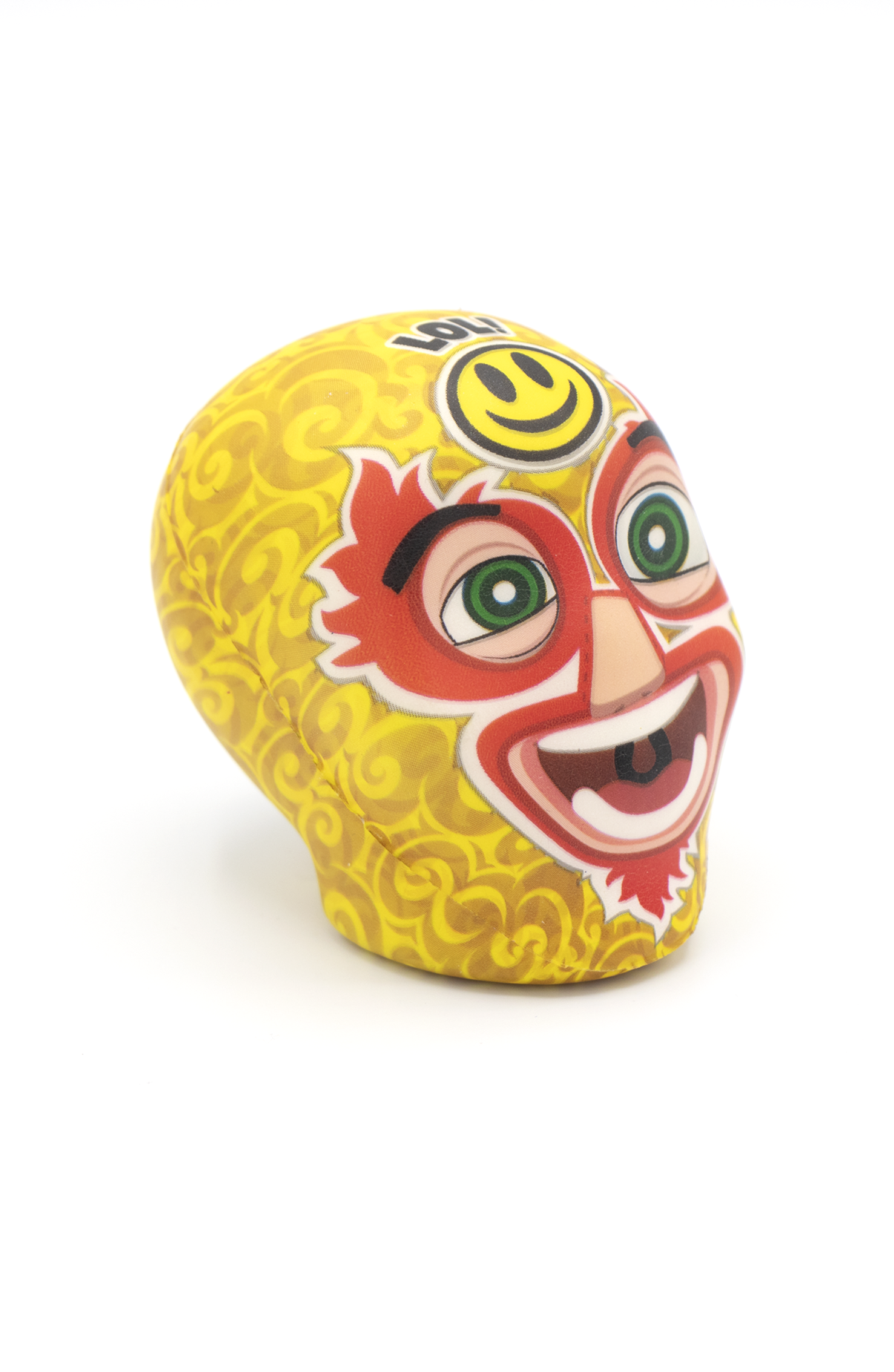 Pallina Antistress a forma di wrestler messicano giallo 