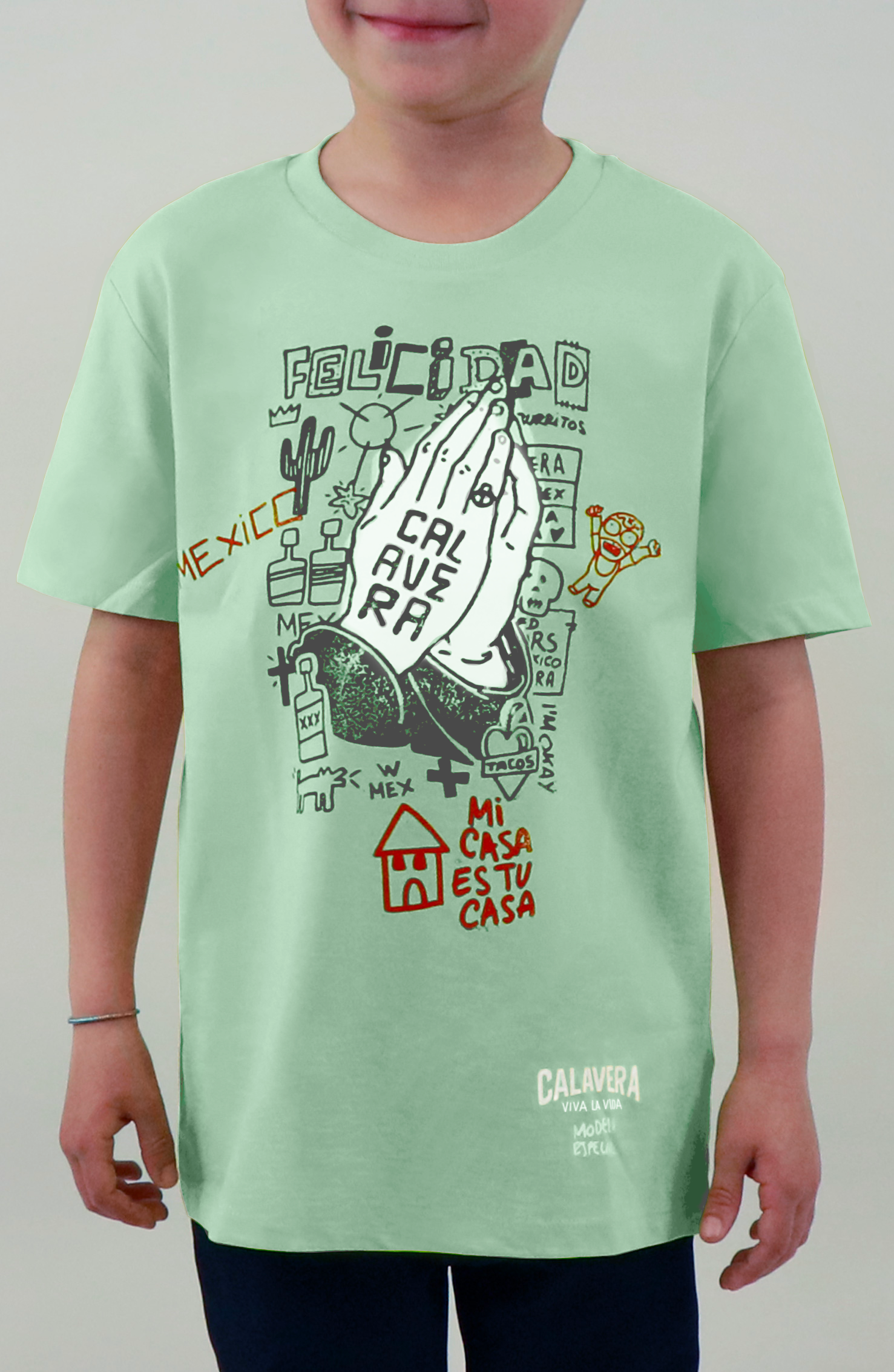 Maglietta Fatta A Mano By Dr. Stamp Da Bambini - Felicidad