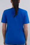 T-shirt con teschio disegnato a mano da Dr Stamp blu da donna