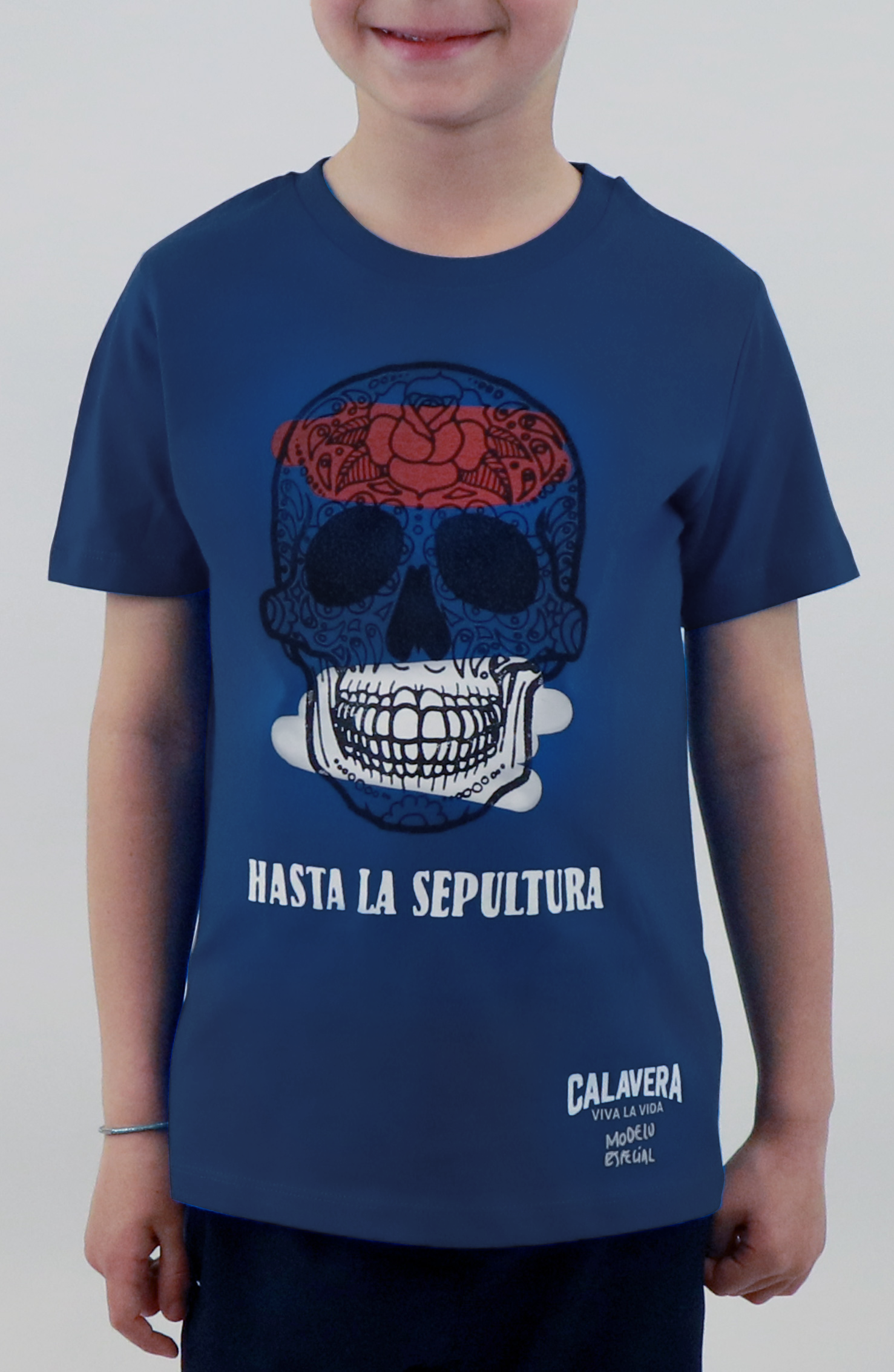 Maglietta Con Teschio Artigianale Da Bambini By Dr. Stamp - Hasta La Sepultura