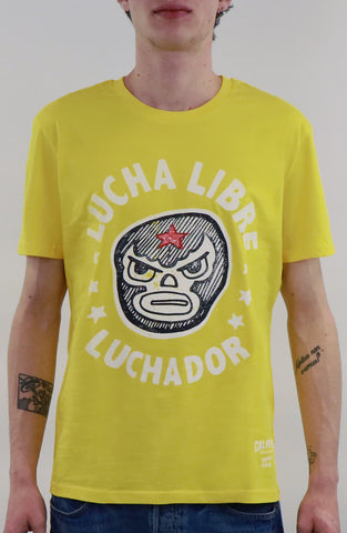 Maglietta Fatta A Mano Con Luchadores By Dr. Stamp Da Bambini- Lucha Libre