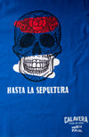 T-shirt con teschio disegnato a mano da Dr Stamp blu da uomo