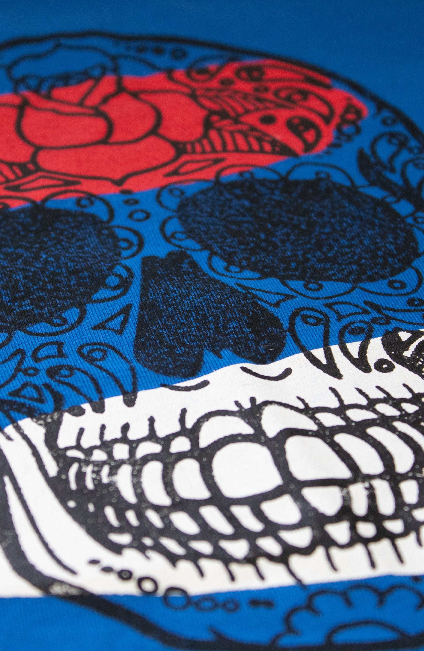 T-shirt con teschio disegnato a mano da Dr Stamp blu da uomo